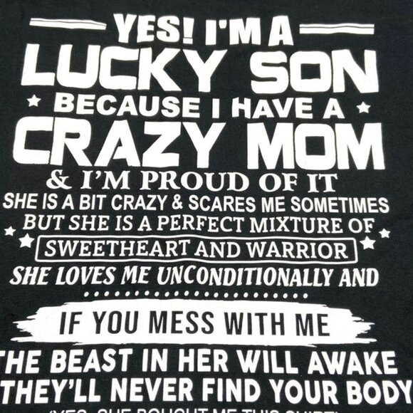 "Yes, I'm a Lucky Son" Adult 2XL Black NOS T-Shirt - Picture 1 of 6